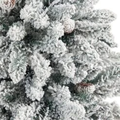 4.5’ Flocked Livingston Fir Artificial Christmas Tree With Pine Cones And 150 Clear Warm LED Lights In Tall White Planter 24 4.5’ Flocked Livingston Fir Artificial Christmas Tree With Pine Cones And 150 Clear Warm LED Lights In Tall White Planter -Artificial Flowers Sale artificial 45 flocked livingston fir artificial christmas tree with pine cones and 150 clear warm led lights in tall white planter nearly natural 538166