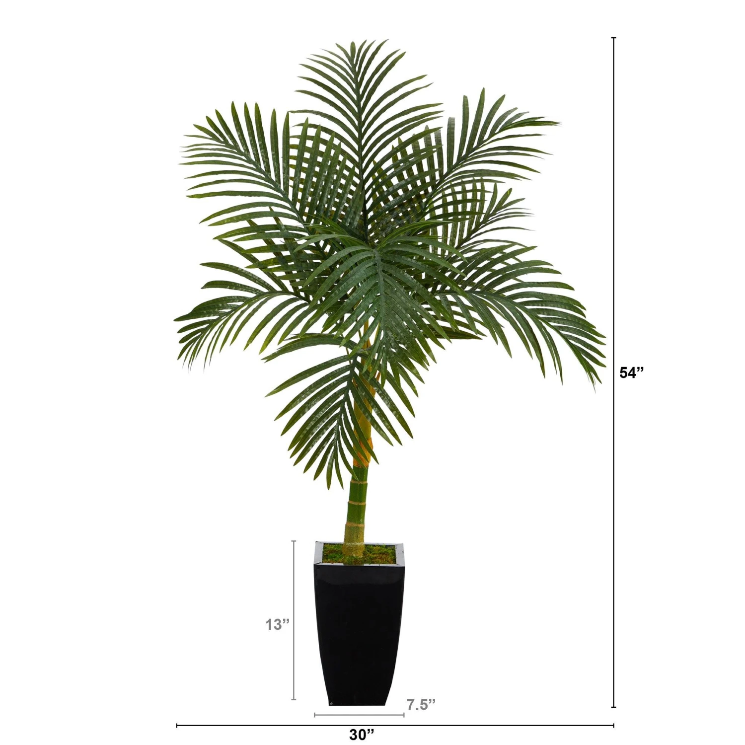4.5’ Golden Cane Artificial Palm Tree In Black Metal Planter 4 4.5’ Golden Cane Artificial Palm Tree In Black Metal Planter - Image 2