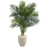 4.5’ Golden Cane Palm Artificial Tree In Oval Planter