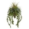 45” Ivy And Mix Greens Artificial Plant In Hanging Metal Bowl -Artificial Flowers Sale artificial 45 ivy and mix greens artificial plant in hanging metal bowl nearly natural 250936