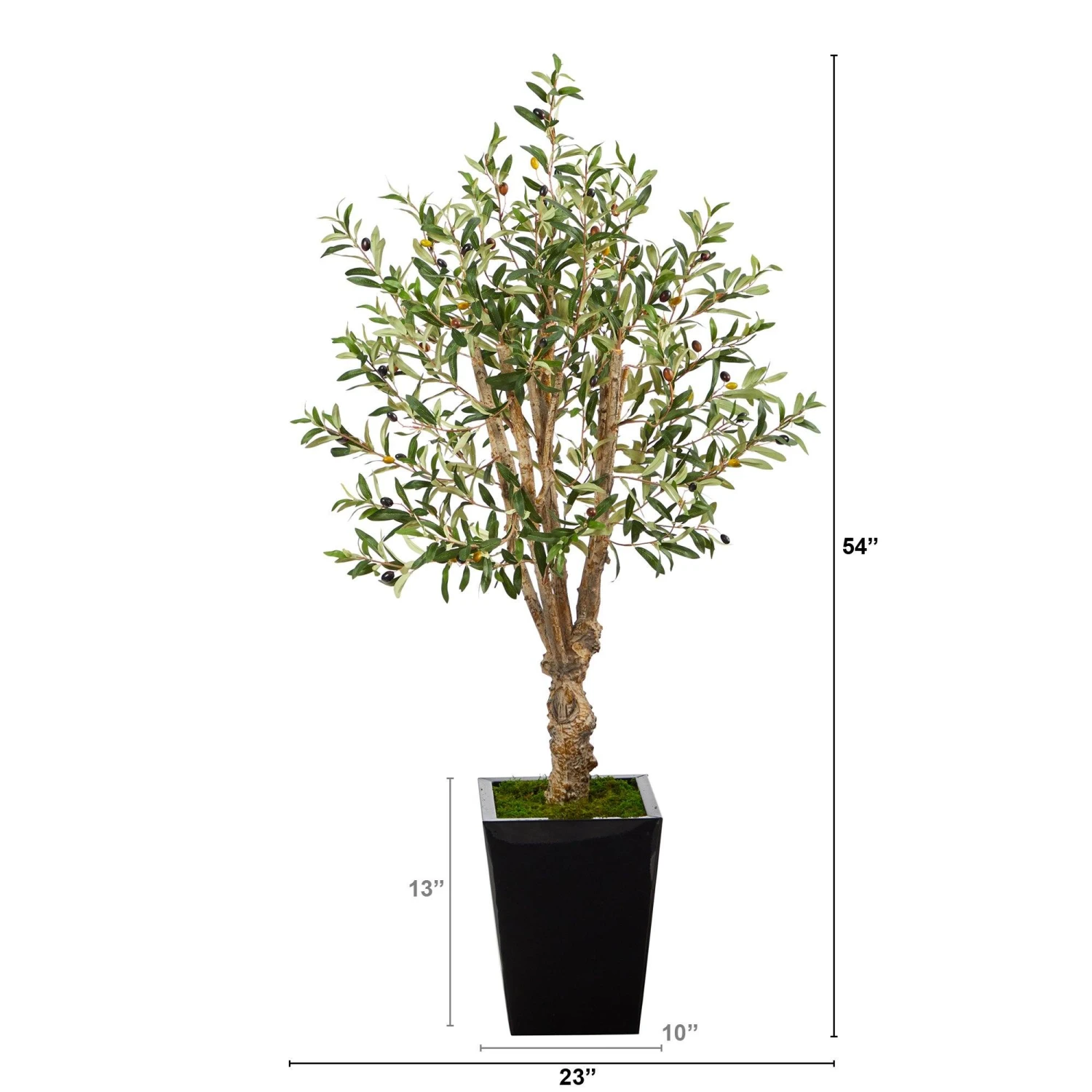 4.5’ Olive Artificial Tree In Black Metal Planter 4 4.5’ Olive Artificial Tree In Black Metal Planter - Image 2
