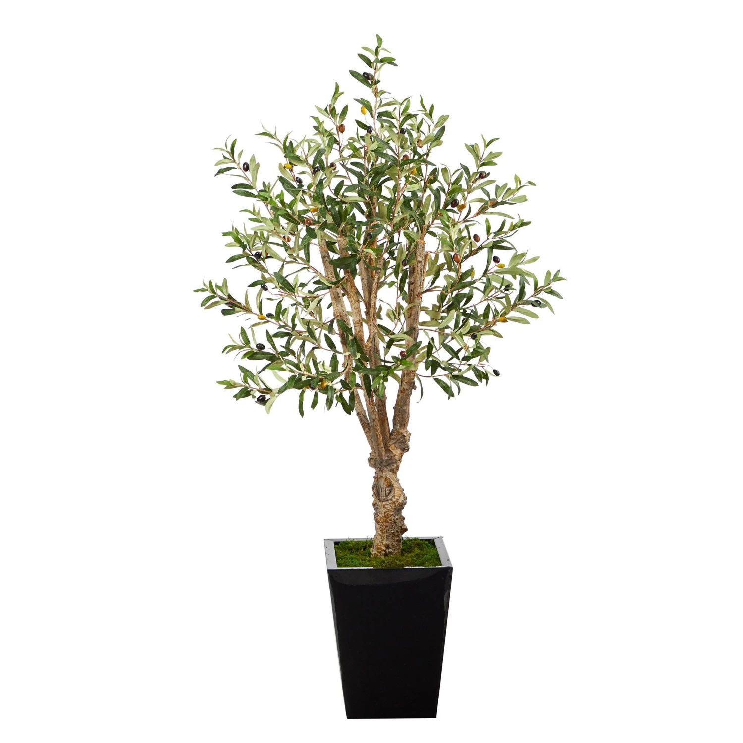 4.5’ Olive Artificial Tree In Black Metal Planter 3 4.5’ Olive Artificial Tree In Black Metal Planter