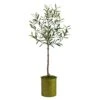 4.5’ Olive Artificial Tree In Green Planter -Artificial Flowers Sale artificial 45 olive artificial tree in green planter nearly natural 326206