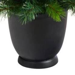 4.5’ Oregon Pine Christmas Tree In Decorative Planter -Artificial Flowers Sale artificial 45 oregon pine in decorative planter with 250 bendable branches and 100 warm white lights nearly natural 308985