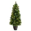 4.5’ Oregon Pine Christmas Tree In Decorative Planter -Artificial Flowers Sale artificial 45 oregon pine in decorative planter with 250 bendable branches and 100 warm white lights nearly natural 341437