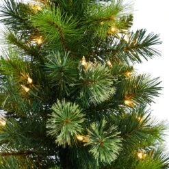 4.5’ Oregon Pine Christmas Tree In Decorative Planter -Artificial Flowers Sale artificial 45 oregon pine in decorative planter with 250 bendable branches and 100 warm white lights nearly natural 979885