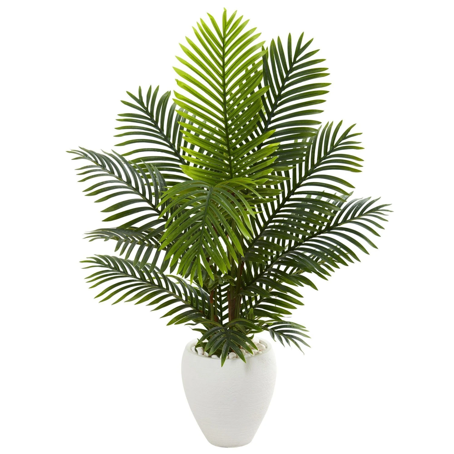 4.5’ Paradise Palm Artificial Tree In White Planter 3 4.5’ Paradise Palm Artificial Tree In White Planter
