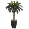 4.5’ Sago Artificial Palm Tree In Black Planter -Artificial Flowers Sale artificial 45 sago artificial palm tree in black planter nearly natural 539577