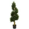 4.5' Spiral Cypress Artificial Tree UV Resistant (Indoor/Outdoor) -Artificial Flowers Sale artificial 45 spiral cypress artificial tree uv resistant indooroutdoor nearly natural 776428
