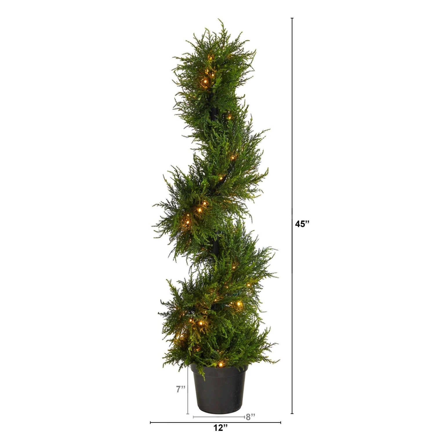 45” Spiral Cypress Artificial Tree With 80 Clear LED Lights UV Resistant (Indoor/Outdoor) 4 45” Spiral Cypress Artificial Tree With 80 Clear LED Lights UV Resistant (Indoor/Outdoor) - Image 2