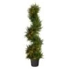 45” Spiral Cypress Artificial Tree With 80 Clear LED Lights UV Resistant (Indoor/Outdoor) -Artificial Flowers Sale artificial 45 spiral cypress artificial tree with 80 clear led lights uv resistant indooroutdoor nearly natural 298674