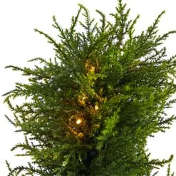 45” Spiral Cypress Artificial Tree With 80 Clear LED Lights UV Resistant (Indoor/Outdoor) 12 45” Spiral Cypress Artificial Tree With 80 Clear LED Lights UV Resistant (Indoor/Outdoor) -Artificial Flowers Sale artificial 45 spiral cypress artificial tree with 80 clear led lights uv resistant indooroutdoor nearly natural 502381