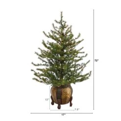 4.5’ Vancouver Mountain Pine Artificial Christmas Tree With 100 Clear Lights And 374 Bendable Branches In Decorative Planter 11 4.5’ Vancouver Mountain Pine Artificial Christmas Tree With 100 Clear Lights And 374 Bendable Branches In Decorative Planter -Artificial Flowers Sale artificial 45 vancouver mountain pine artificial christmas tree with 100 clear lights and 374 bendable branches in decorative planter nearly natural 409342