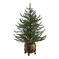 4.5’ Vancouver Mountain Pine Artificial Christmas Tree With 100 Clear Lights And 374 Bendable Branches In Decorative Planter 12 4.5’ Vancouver Mountain Pine Artificial Christmas Tree With 100 Clear Lights And 374 Bendable Branches In Decorative Planter -Artificial Flowers Sale artificial 45 vancouver mountain pine artificial christmas tree with 100 clear lights and 374 bendable branches in decorative planter nearly natural 936950