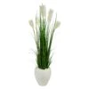 4.5’ Wheat Plum Grass Artificial Plant In White Planter -Artificial Flowers Sale artificial 45 wheat plum grass artificial plant in white planter nearly natural 479123