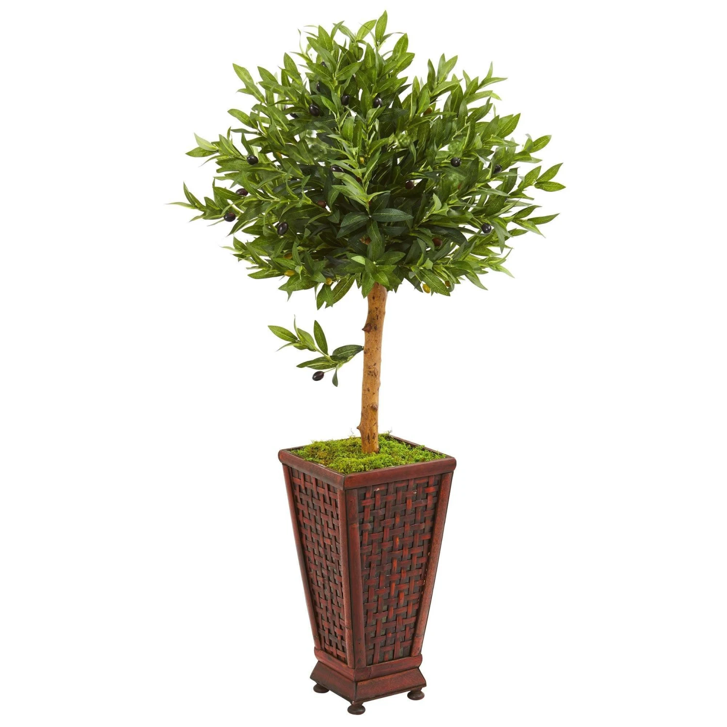 46” Olive Topiary Artificial Tree In Decorative Planter 3 46” Olive Topiary Artificial Tree In Decorative Planter