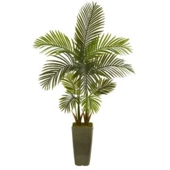 5’ Areca Palm Artificial Tree In Green Planter