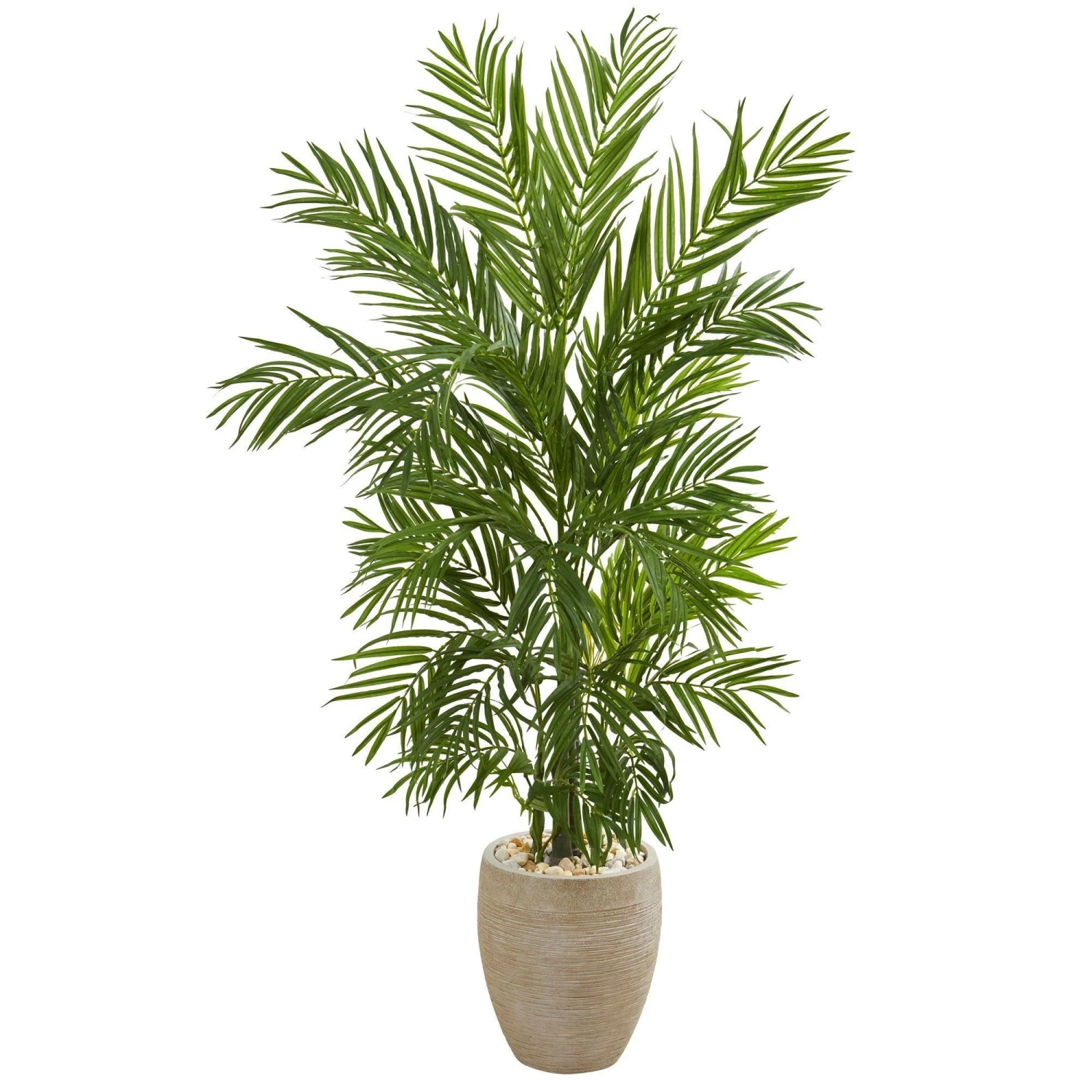 4.5’ Areca Palm Artificial Tree In Sand Colored Planter 3 4.5’ Areca Palm Artificial Tree In Sand Colored Planter
