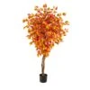 5’ Autumn Ficus Artificial Fall Tree -Artificial Flowers Sale artificial 5 autumn ficus artificial fall tree nearly natural 197691