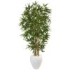 5’ Bamboo Tree In Oval White Planter -Artificial Flowers Sale artificial 5 bamboo tree in oval white planter nearly natural 395553