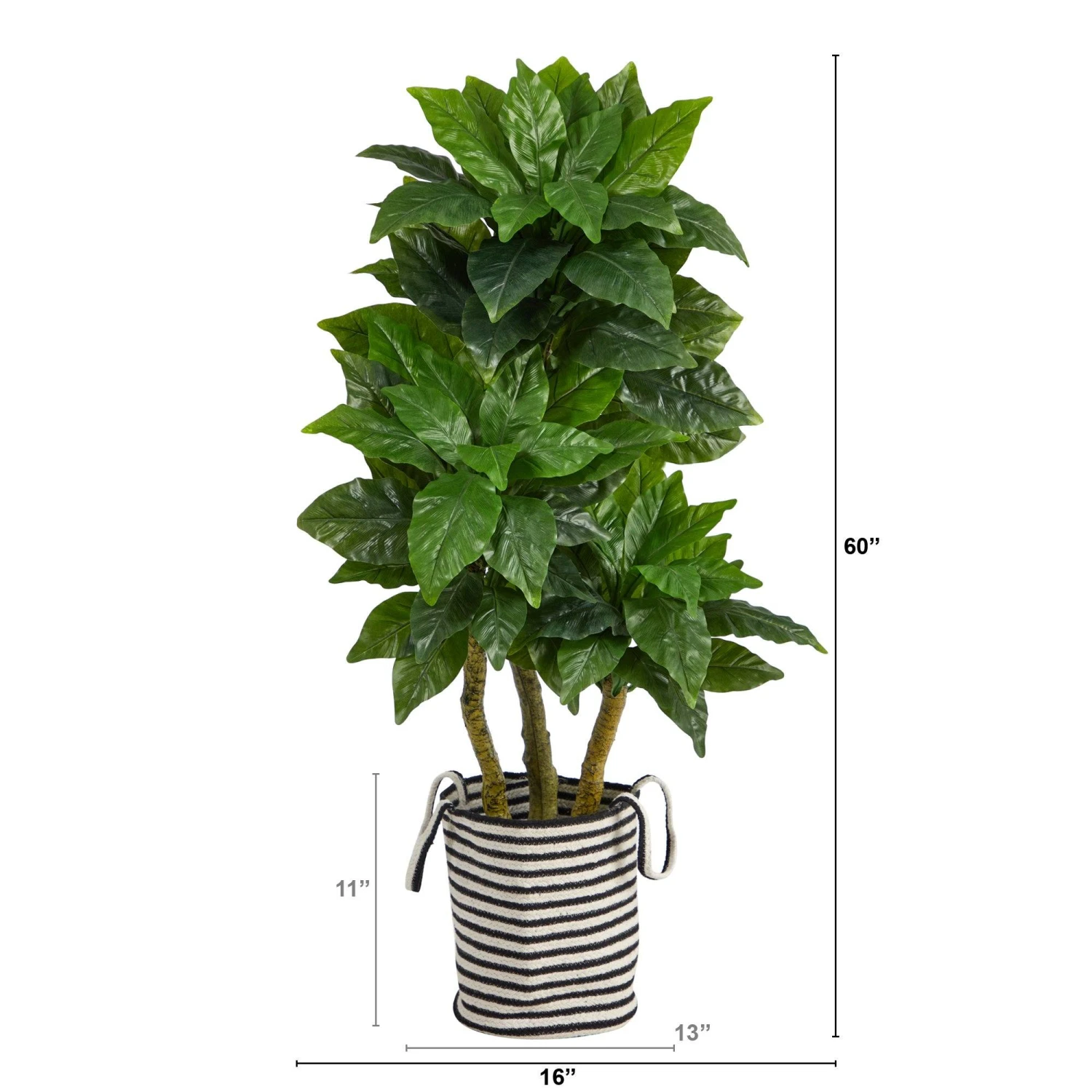 5’ Bird Nest Tree In Handmade Black And White Natural Jute And Cotton Planter UV Resistant 4 5’ Bird Nest Tree In Handmade Black And White Natural Jute And Cotton Planter UV Resistant - Image 2