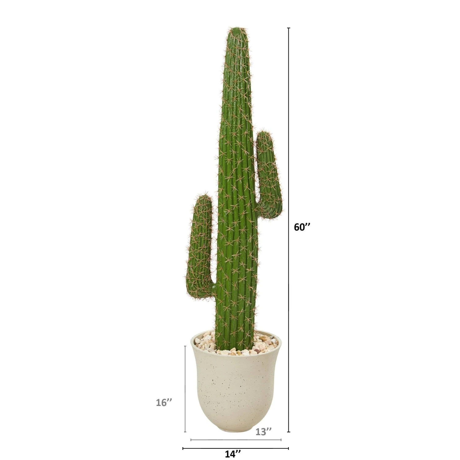 5’ Cactus Artificial Plant In Decorative Urn 4 5’ Cactus Artificial Plant In Decorative Urn - Image 2