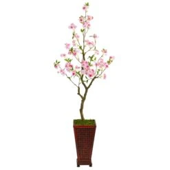 5’ Cherry Blossom Artificial Tree In Decorative Planter