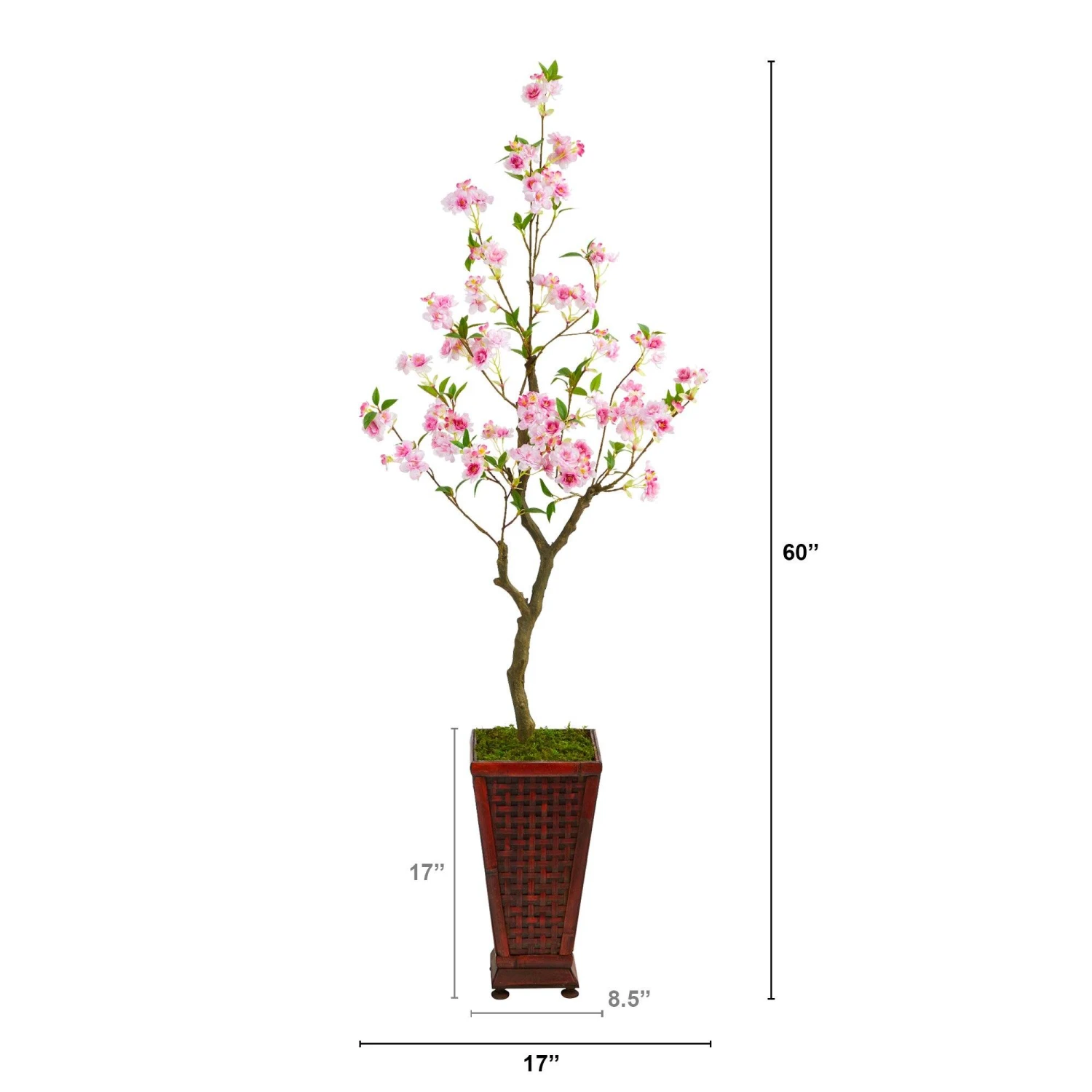 5’ Cherry Blossom Artificial Tree In Decorative Planter 4 5’ Cherry Blossom Artificial Tree In Decorative Planter - Image 2