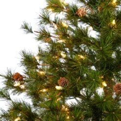 5’ Colorado Mountain Pine Artificial Christmas Tree With 250 Lights, 669 Branches And Pine Cones -Artificial Flowers Sale artificial 5 colorado mountain pine artificial christmas tree with 250 lights 669 branches and pine cones nearly natural 849801