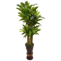 5’ Cornstalk Dracaena Artificial Plant In Planter (Real Touch)