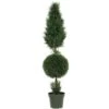 5' Cypress Ball And Cone Silk Tree (In-door/Out-door) 2 5' Cypress Ball And Cone Silk Tree (In-door/Out-door) -Artificial Flowers Sale artificial 5 cypress ball and cone silk tree in doorout door nearly natural 776544