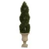 5’ Double Pond Cypress Artificial Spiral Topiary Tree In Urn UV Resistant (Indoor/Outdoor) -Artificial Flowers Sale artificial 5 double pond cypress artificial spiral topiary tree in urn uv resistant indooroutdoor nearly natural 815423