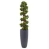 5’ English Ivy Spiral Topiary Tree In Gray Cylinder Planter UV Resistant (Indoor/Outdoor) -Artificial Flowers Sale artificial 5 english ivy spiral topiary tree in gray cylinder planter uv resistant indooroutdoor nearly natural 719500
