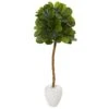 5’ Fiddle Leaf Artificial Tree In White Planter (Real Touch) -Artificial Flowers Sale artificial 5 fiddle leaf artificial tree in white planter real touch nearly natural 730913