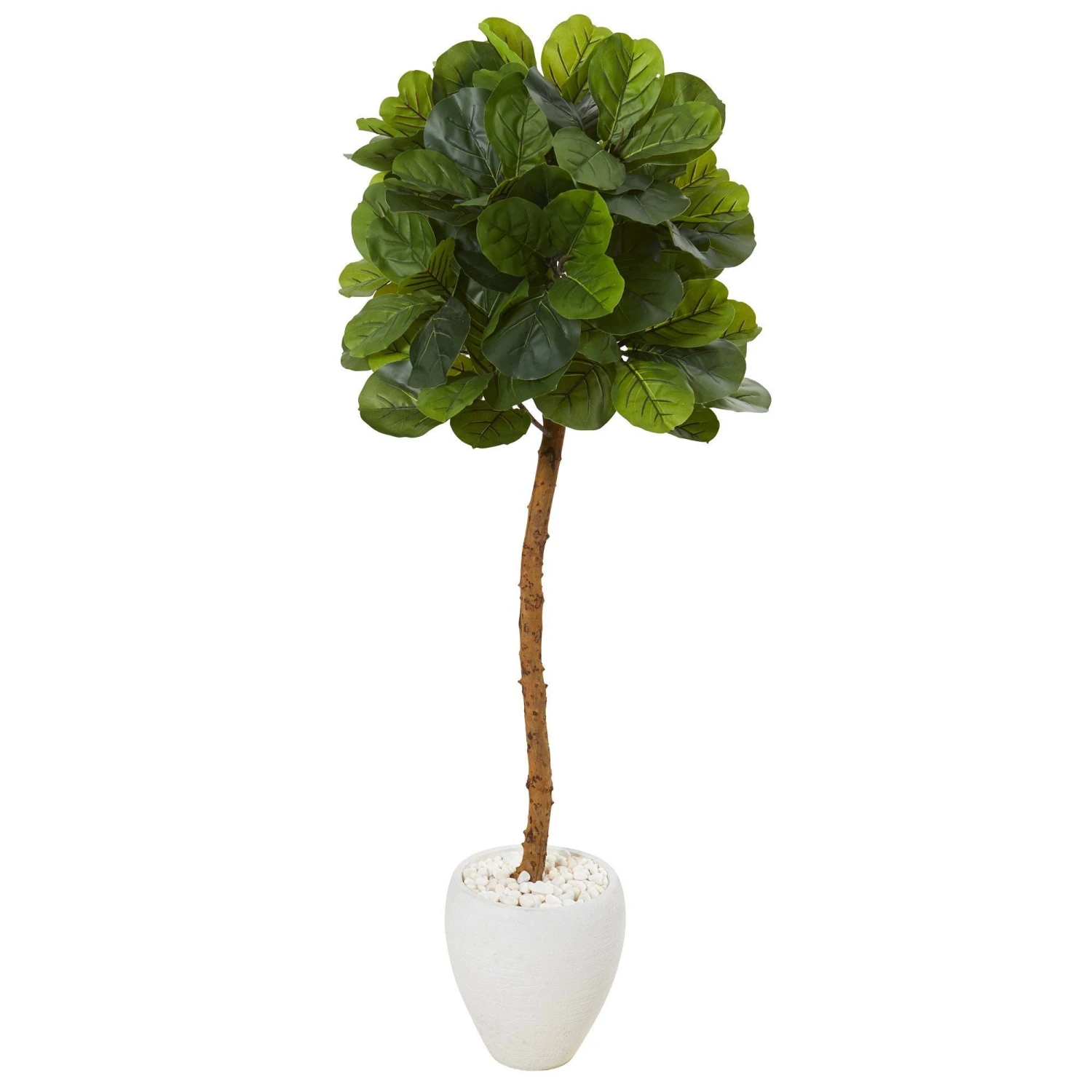5’ Fiddle Leaf Artificial Tree In White Planter (Real Touch) 3 5’ Fiddle Leaf Artificial Tree In White Planter (Real Touch)