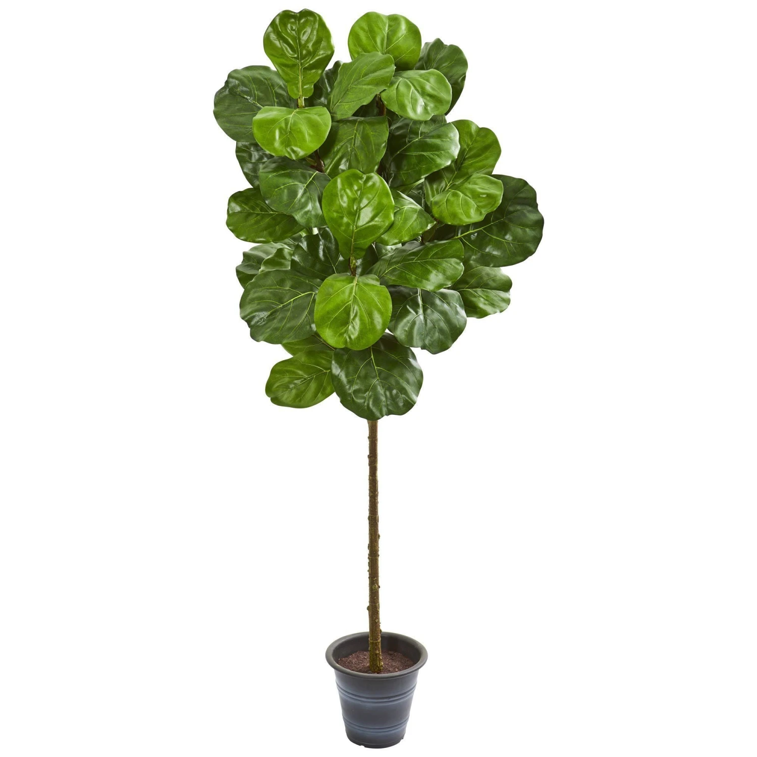 5’ Fiddle Leaf Artificial Tree With Decorative Planter 3 5’ Fiddle Leaf Artificial Tree With Decorative Planter