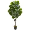 5’ Fiddle Leaf Fig Artificial Tree -Artificial Flowers Sale artificial 5 fiddle leaf fig artificial tree nearly natural 716819