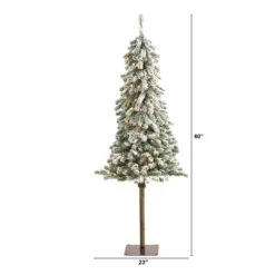 5’ Flocked Alpine Artificial Christmas Tree -Artificial Flowers Sale artificial 5 flocked alpine christmas artificial tree with 150 lights and 405 bendable branches nearly natural 377104