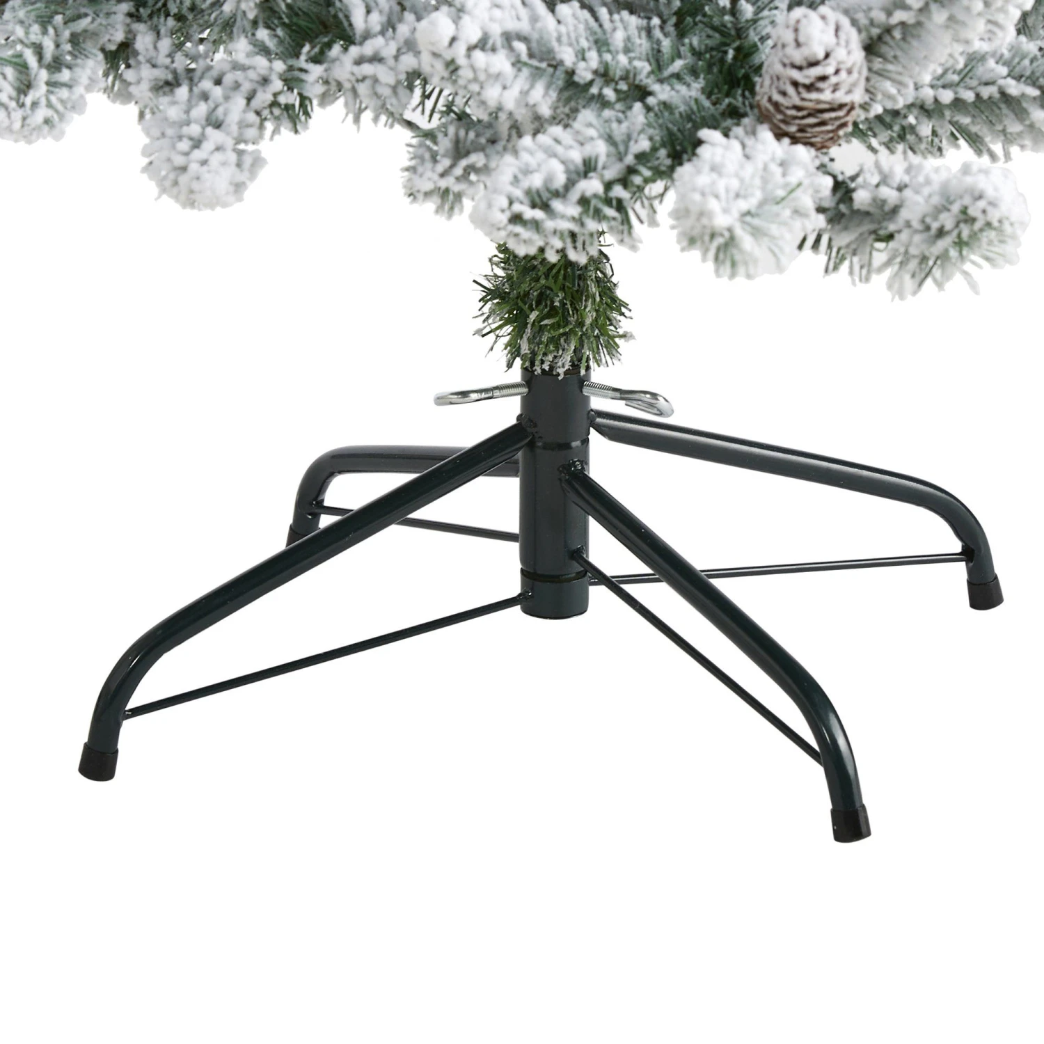 5’ Flocked Livingston Fir Artificial Christmas Tree With Pine Cones And 200 Clear Warm LED Lights 6 5’ Flocked Livingston Fir Artificial Christmas Tree With Pine Cones And 200 Clear Warm LED Lights - Image 4