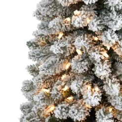 5’ Flocked Pencil Artificial Christmas Tree With 200 Clear Lights And 318 Bendable Branches -Artificial Flowers Sale artificial 5 flocked pencil artificial christmas tree with 200 clear lights and 318 bendable branches nearly natural 283638