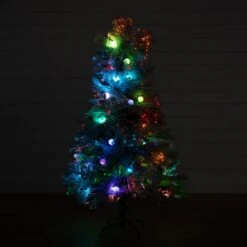 5' Flocked Pre-Lit Fiber Optic Artificial Pinecone Christmas Tree With 50 Colorful LED Lights -Artificial Flowers Sale artificial 5 flocked pre lit fiber optic artificial pinecone christmas tree with 50 colorful led lights nearly natural 191521
