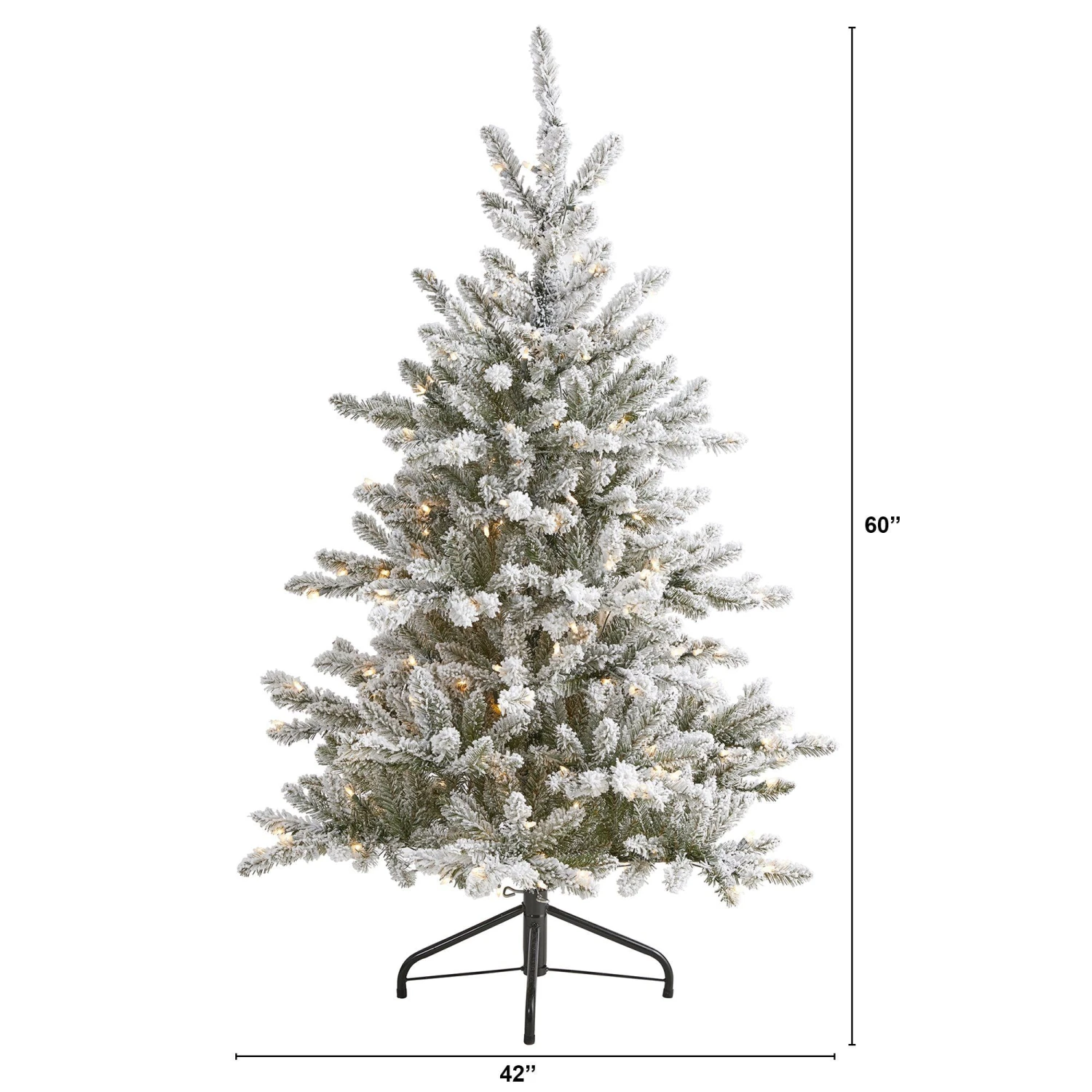 5’ Flocked West Virginia Spruce Artificial Christmas Tree With 200 Clear Lights And 604 Bendable Branches 4 5’ Flocked West Virginia Spruce Artificial Christmas Tree With 200 Clear Lights And 604 Bendable Branches - Image 2