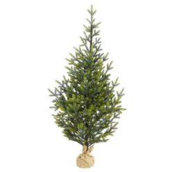 5’ Fraser Fir “Natural Look” Artificial Christmas Tree With 200 Clear LED Lights, A Burlap Base And 853 Bendable Branches -Artificial Flowers Sale artificial 5 fraser fir natural look artificial christmas tree with 200 clear led lights a burlap base and nearly natural 153073