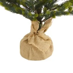 5’ Fraser Fir “Natural Look” Artificial Christmas Tree With 200 Clear LED Lights, A Burlap Base And 853 Bendable Branches -Artificial Flowers Sale artificial 5 fraser fir natural look artificial christmas tree with 200 clear led lights a burlap base and nearly natural 560313