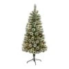 5’ Frosted Swiss Pine Artificial Christmas Tree With 200 Clear LED Lights And Berries -Artificial Flowers Sale artificial 5 frosted swiss pine artificial christmas tree with 200 clear led lights and berries nearly natural 274849