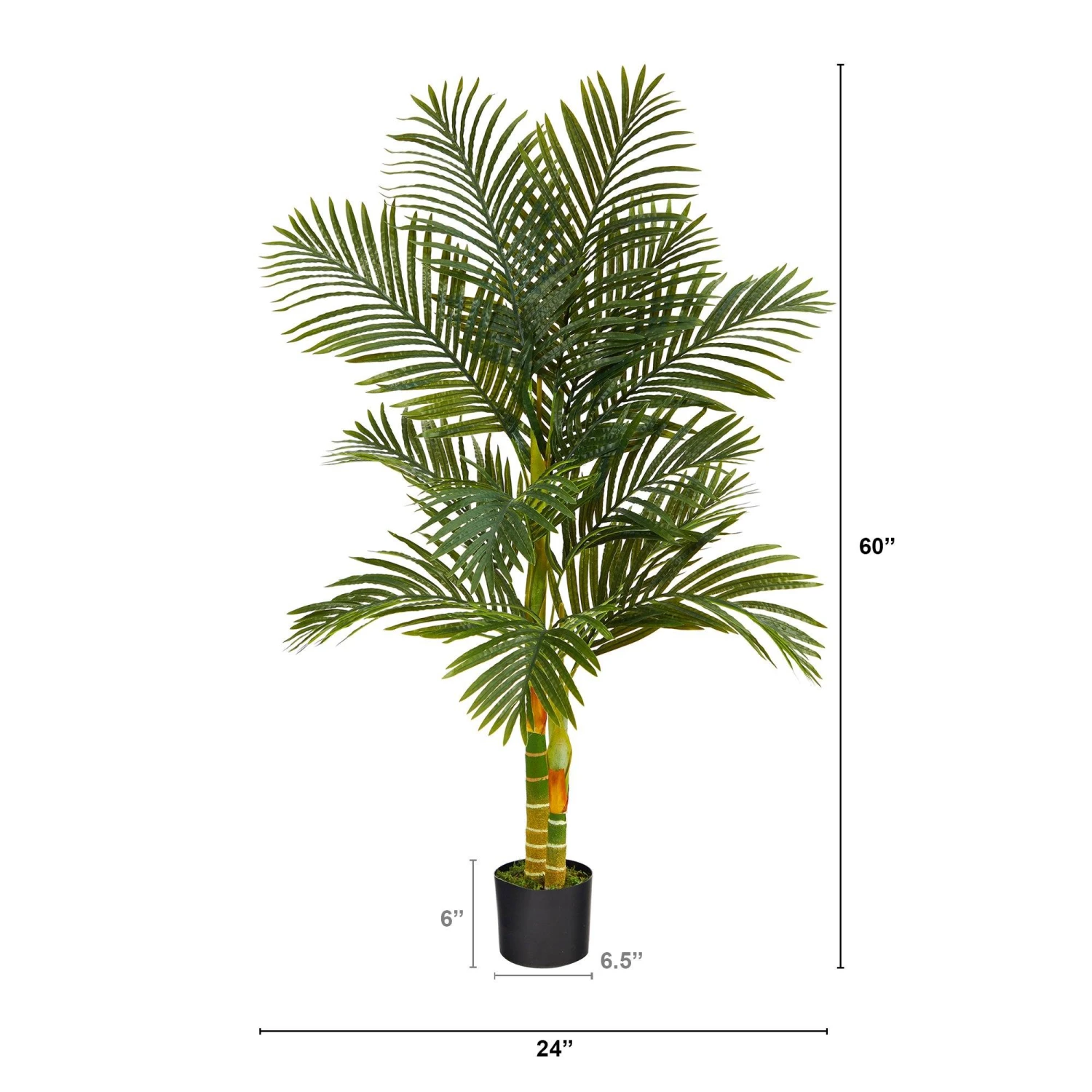 5’ Double Stalk Golden Cane Artificial Palm Tree 4 5’ Double Stalk Golden Cane Artificial Palm Tree - Image 2