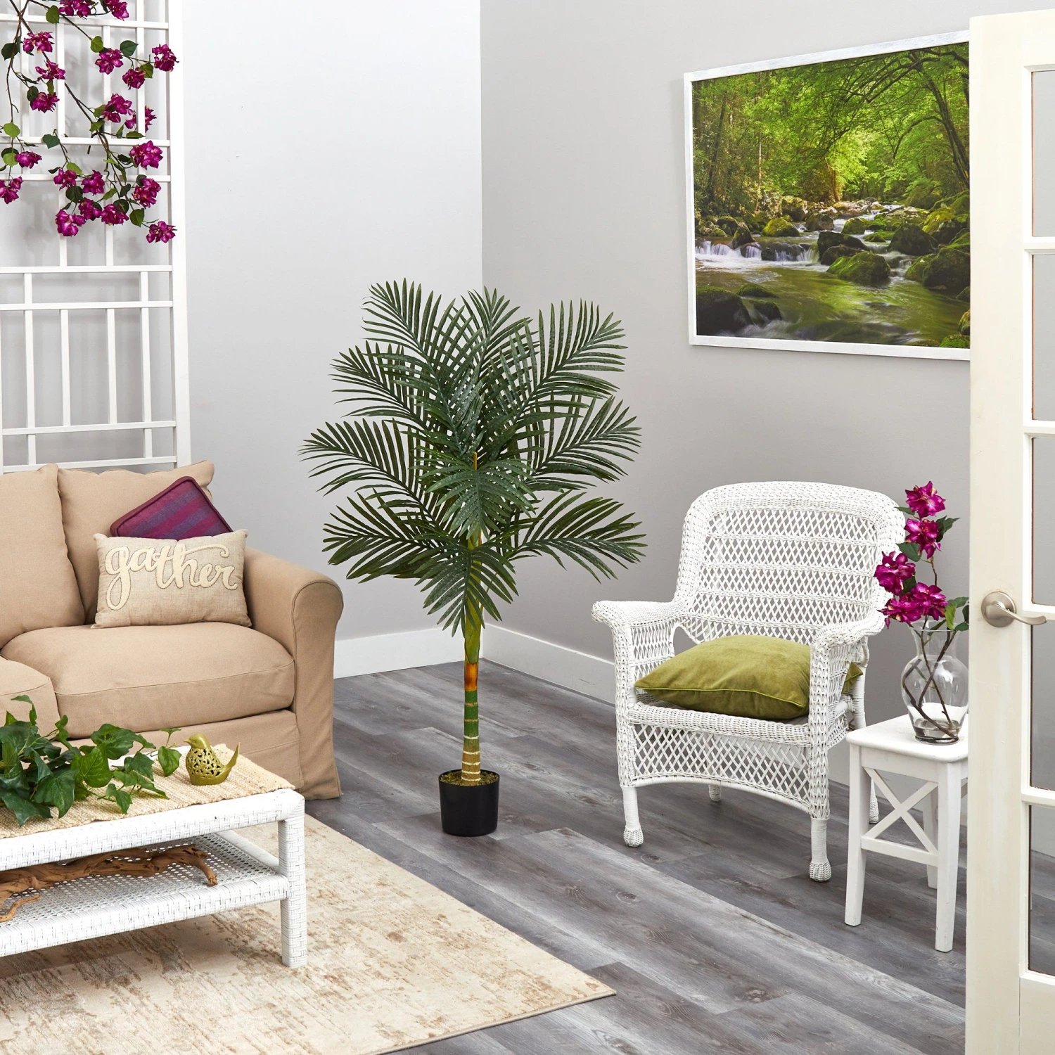 5’ Single Stalk Golden Cane Artificial Palm Tree 5 5’ Single Stalk Golden Cane Artificial Palm Tree - Image 3