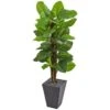 5’ Large Leaf Philodendron Artificial Plant In Slate Planter (Real Touch) -Artificial Flowers Sale artificial 5 large leaf philodendron artificial plant in slate planter real touch nearly natural 962318