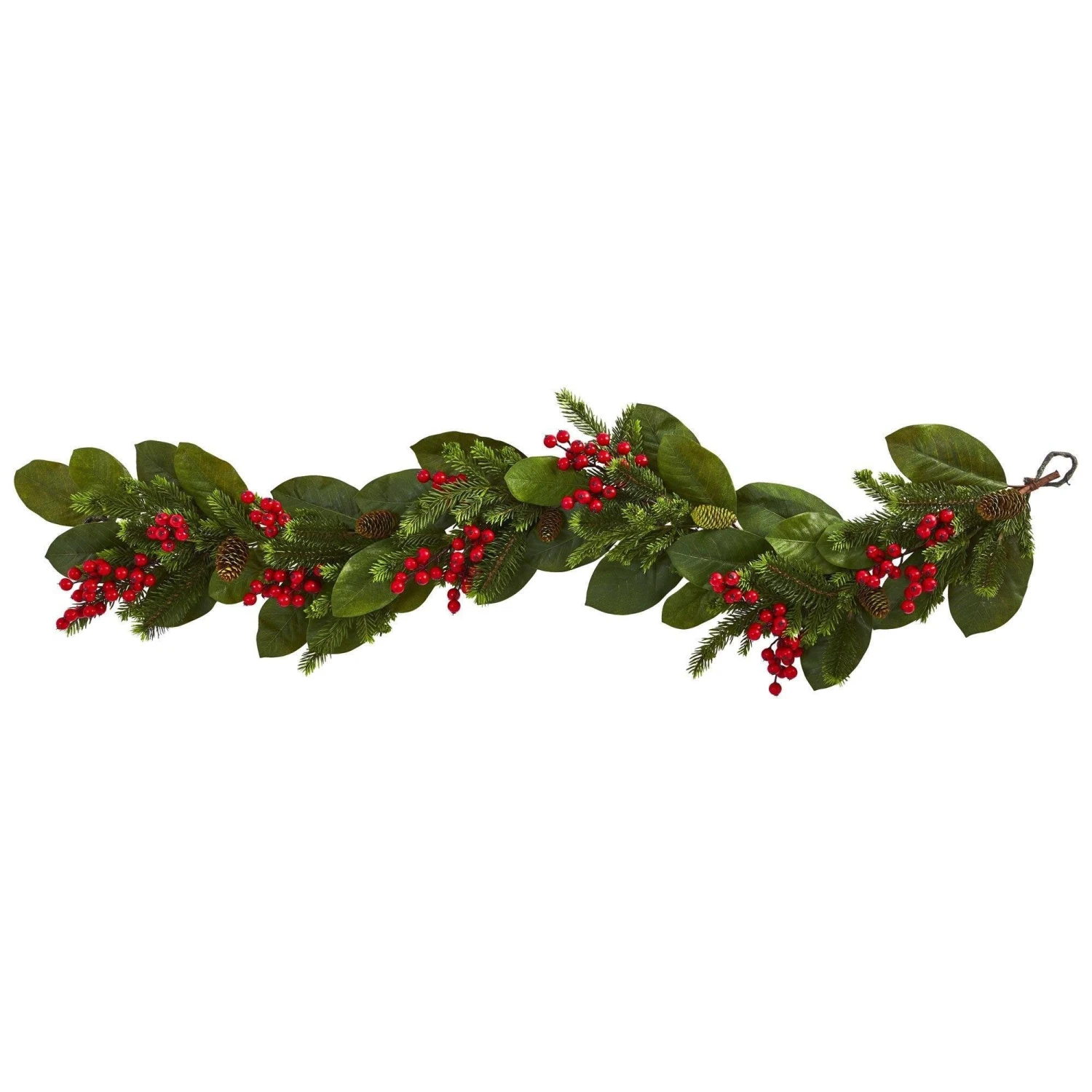 5’ Magnolia Berry Pine Artificial Garland 3 5’ Magnolia Berry Pine Artificial Garland
