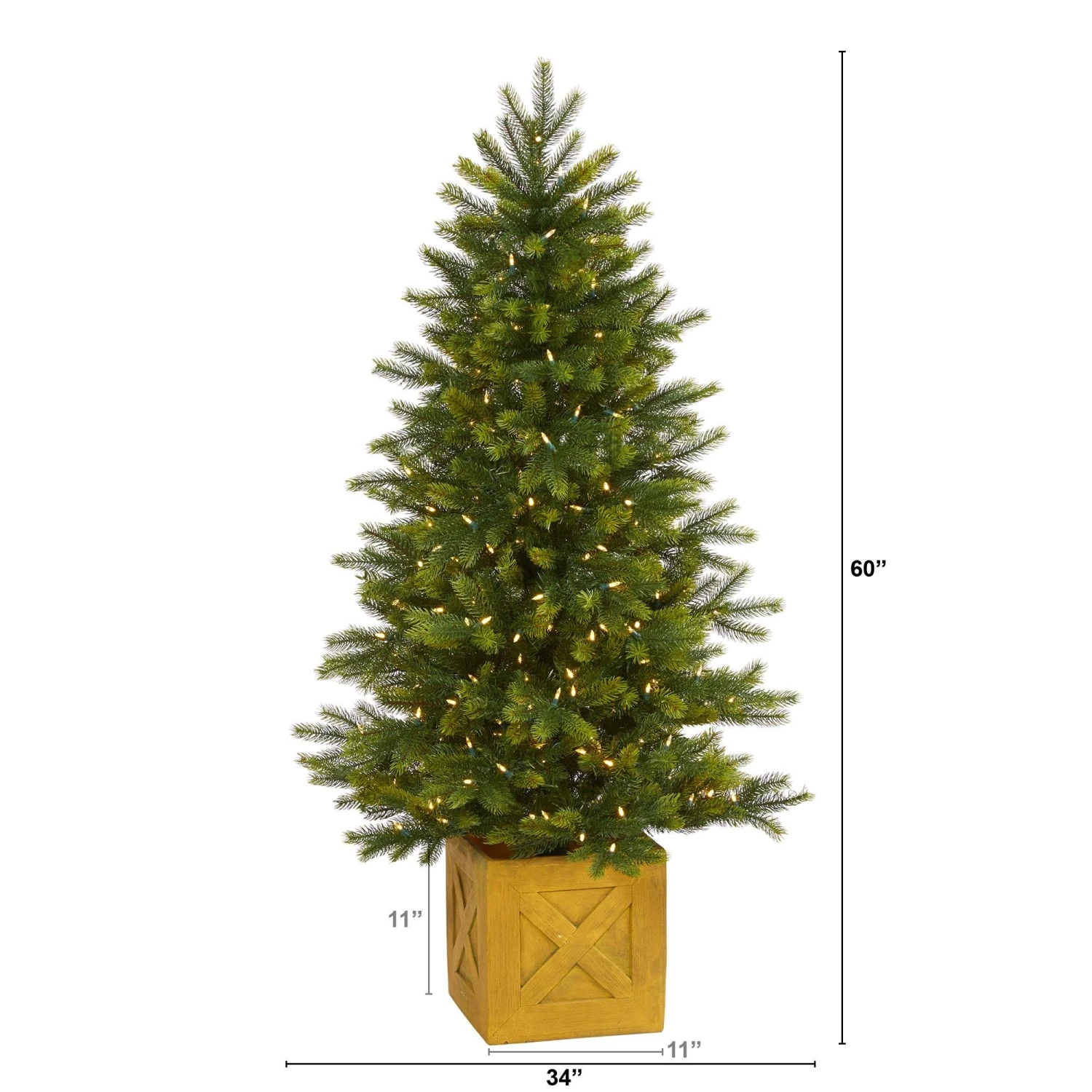 5' Manchester Fir Artificial Christmas Tree In Decorative Planter With 250 Clear Warm (Multifunction) LED Lights And 366 Bendable Branches 4 5' Manchester Fir Artificial Christmas Tree In Decorative Planter With 250 Clear Warm (Multifunction) LED Lights And 366 Bendable Branches - Image 2